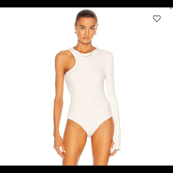 NWT Agolde Bea Asymmetric Cutaway Top Bodysuit in Wired Small - Picture 3 of 14